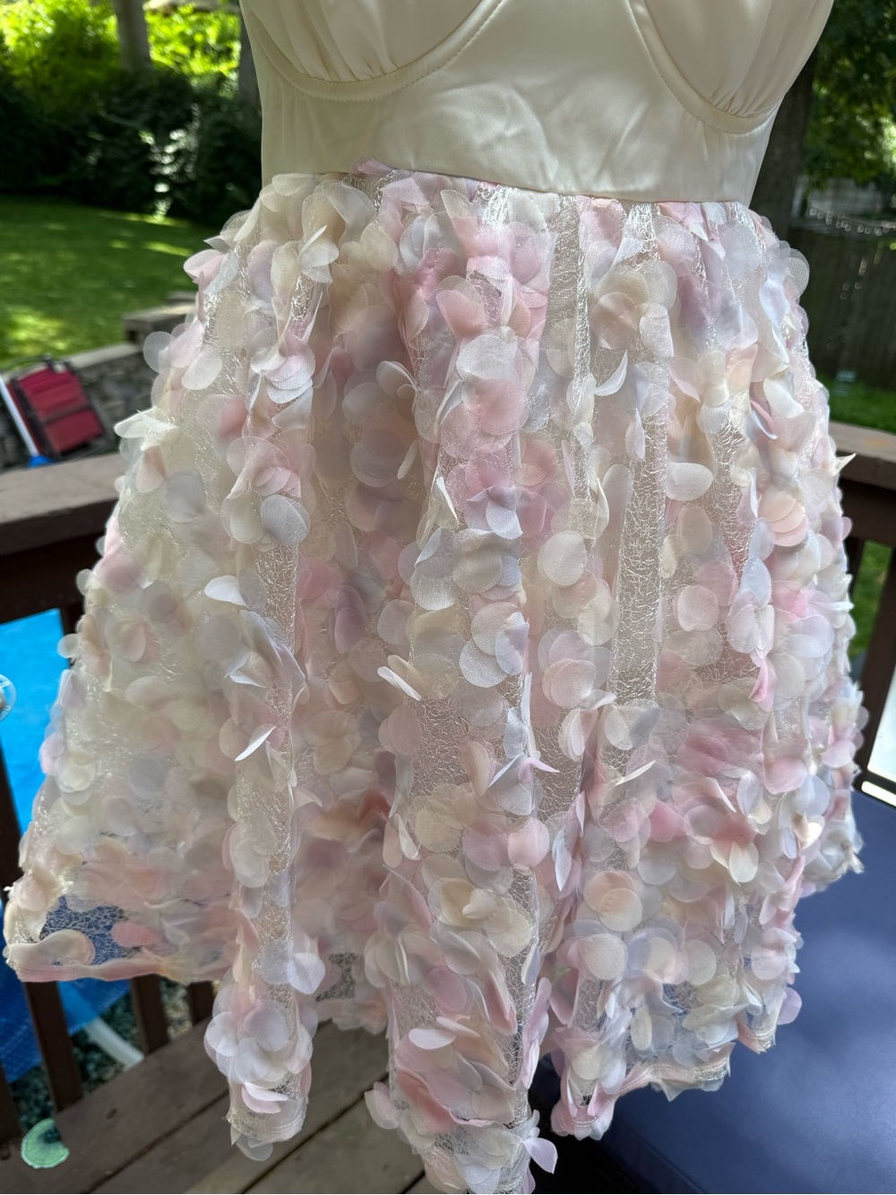 ASOS Luxe 3D Floral Babydoll Mini Dress  Size 10 padded chest - Picture 5 of 14